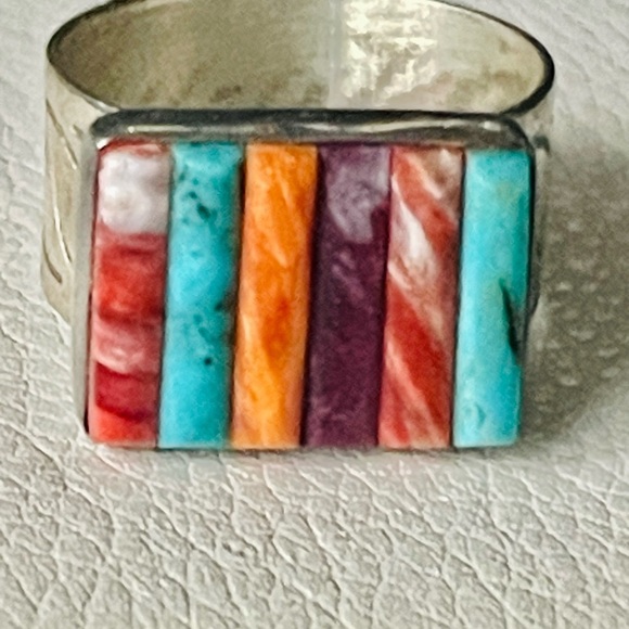 VTG Jay King Mine Finds Turquoise Coral Spiny Oyster Sterling Mens  Ring Sz 10.5 - Picture 10 of 15